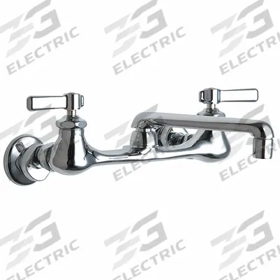 CHICAGO FAUCETS Straight Kitchen/Bathroom Faucet: Wall, Widespread, Cast Brass - Widespread Utility Faucets