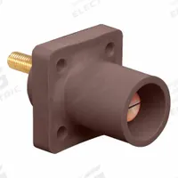 Single Pole Receptacle: Brown, Straight Taper Nose Mating, Threaded Stud Termination, 400 A (MPN 16R23-1UH). Key specifications — Series: 16; Receptacle Gender: Male; Brand: LEVITON.