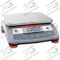 OHAUS Industrial Bench Scale: 9 in x 11 7/8 in, Not IP Rated, Integrated, Stainless Steel (MPN R31P6). Key specifications — attr1341383: USB; attr1341384: 0.0002 kg/0.0005 lb; attr1341400: OHAUS; attr1383935: Stainless Steel.