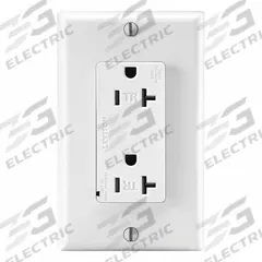 LEVITON Plugs and Receptacles: Duplex, 5-20, White, 125V AC, 20 A, 2 Pole / 3 Wire (MPN T5380-W)