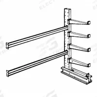 JARKE Cantilever Rack: Add-On, Heavy-Duty, 74 3/4 in x 61 in x 12 ft, Straight Arm, 1 Usable Sides (MPN SC-12AJ). Key specifications — Arm Style: Straight; Brand: JARKE.