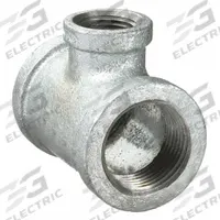 APPROVED VENDOR Metal Pipe Tee: Tee (run x run x branch), 3/4 in x 3/4 in x 1/2 in, Malleable Iron (MPN 5P852)