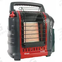 MR. HEATER Portable Gas Tabletop Heater: 9,000 BtuH Heating Capacity Output, 225 sq ft Heating Area (MPN MH9BX-F232000). Key specifications — Housing Color: Red; Body Shape: Rectangular; Brand: MR. HEATER; Overall Dimensions - H x W x D: 14-3/8 in x 9 in x 14-3/8 in.