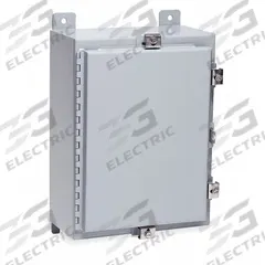 WIEGMANN Enclosure: Steel, 30 in x 24 in x 8 in, NEMA 12/13/4, Solid Cover, Hinged (MPN N4302408). Key specifications — Closure Method: Padlock Hasp; Brand: WIEGMANN; Knockouts: Not Included.