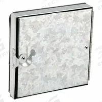 Duct Access Door: 8 in x 8 in, 24 ga, Steel, Single Cam, Tab-In Hinge, 175°F Max Temp Rating (MPN GRFDH8GA). Key specifications — Brand: DUCTMATE; Insulation Material: Fiberglass; Material: Steel; For Duct Shape: Rectangular.