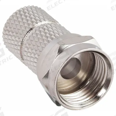 POWER FIRST Coaxial Connector: Male, Connector, Silver, Twist-On, RG-59, 1 GHz Max Freq - F-Type Coaxial Connectors