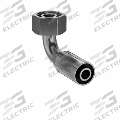 PARKER Hydraulic Crimp Fitting: Steel x Steel, 90° Elbow, -10 For Hose Dash Size - Parker Crimp Hydraulic Hose Fittings with Metric Connection