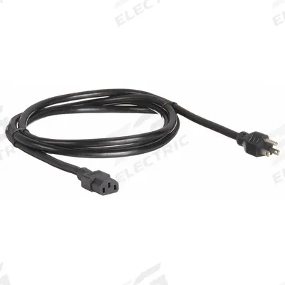 APC BY SCHNEIDER ELECTRIC Power Cord: 8 ft Lg, 3/14, 5-15P Plug, C13 Receptacle, SJT, Rubber - Electronic Equipment Power Cords