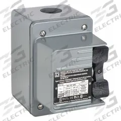 SQUARE D Manual Motor Switch: 2 Poles, 30 A, 4 NEMA Rating, Painted Steel Enclosure (MPN 2510KW1H). Key specifications — Brand: SQUARE D; Maximum Voltage Rating: 600V AC; Mounting Style: Surface; Pilot Light: Not Included; Enclosure Material: Painted Steel.