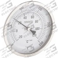 APPROVED VENDOR Dial Thermometer: 0°F to 250°F /-20°C to 120°C, ±1% Accuracy, 2.5 in Stem Lg (MPN 1NGE2). Key specifications — Accuracy: ±1 %; Brand: APPROVED VENDOR.