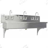 SANI-LAV Wash Station: 3 Stations, 8 in Bowl Dp, 57 in Bowl Lg, 16 1/2 in Bowl Wd, Faucet Included (MPN 56WFL). Key specifications — Includes Side Splash: Side Splash Not Included; Series: Stainless Steel Wash-Station; Brand: SANI-LAV.