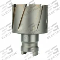 MILWAUKEE Annular Cutter: 1 1/2 in Cutter Dia, 1 in Max Cutting Dp, Bright, Carbide, Tang Shank (MPN 49-57-1502). Key specifications — attr253884: No; attr253885: Bright; attr253886: Carbide; attr253888: Fractional Inch; attr277149: MILWAUKEE.