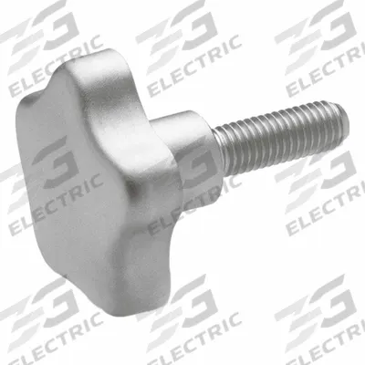 JW WINCO Hand Knobs; Star Knobs: 5 Point, Stainless Steel, M10 Thread, 20 mm Thread Lg - Corrosion-Resistant 5-Arm Knobs with Threaded Stud