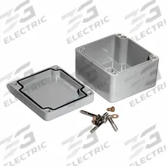 HAMMOND Enclosure: Die-Cast Aluminum, 2 in x 3 in x 2 in, NEMA 12/13/4/4X/6/6P, Screw On (MPN 1590Z110GY). Key specifications — Brand: HAMMOND; Closure Method: Screws; Knockouts: Not Included.
