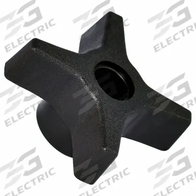 INNOVATIVE COMPONENTS Hand Knobs: 4 Point, Plastic – Steel/Zinc, M6 Thread - 4-Arm Knobs with Unthreaded Hole