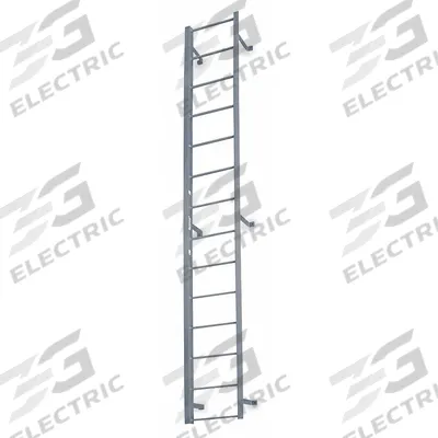 COTTERMAN Fixed Ladder: 16 ft Overall Ht, 22 in Overall Wd, Steel, 300 lb Load Capacity - Fixed Ladders
