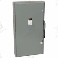 SQUARE D Safety Switch: Non-Fusible, 600 A, Three Phase, 600V AC, Galvanized Steel, Indoor (MPN HU366). Key specifications — attr867131: SQUARE D.