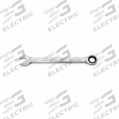 GEARWRENCH Combination Ratcheting Wrench: Alloy Steel, Full Polish Chrome, 21 mm Head Size - SAE 12-Point Ratcheting Combination Wrenches