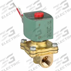 REDHAT Solenoid Valve: 2-Way, Normally Closed, 1/2 in Pipe Size, 110V AC/120V AC, Watertight (MPN 8210G094LF 120/60,110/50). Key specifications — Pipe Size: 1/2 in; Voltage: 120V AC; Brand: REDHAT; Coil Enclosure: Watertight.