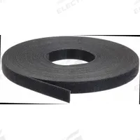RIP-TIE Hook-and-Loop Cable Tie Roll: 75 ft Lg, 0.38 in Wd, 50 lb Tensile Strength, Black (MPN W-75-PRL-BK). Key specifications — Color: Black; Material: Nylon; Brand: RIP-TIE.