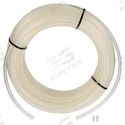 EAGLE BELTING Round Belt: Clear, 3/8 in Dia, For 3 in Min Pulley Dia, 100 ft Overall Lg - Hollow-Core Smooth Round Belts
