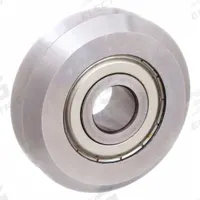 PBC LINEAR V-Guide Wheel Bearing: 2.36 in OD, 52100 Steel, For Size 4 V-Guide Rails, VW4. Key specifications — Material: 52100 Steel; Lubrication: Permanently Greased; For Use With: V-Guide Rail; Manufacturer Part Number: VW4; Brand: PBC LINEAR; Size: 4; Bearing Protection: Shielded; For Rail Size: Size 4 V-Guide.