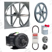 Exhaust/Supply Fan: Belt Drive, 36 in Blade, 1/2 hp, Totally Enclosed, 208-230/460V AC, 3 ph (MPN 7CK40). Key specifications — Brand: DAYTON; Motor Enclosure: Totally Enclosed Fan Cooled; Nameplate Voltage: 208-230/460V AC; Enclosure Design: Totally Enclosed Motor.