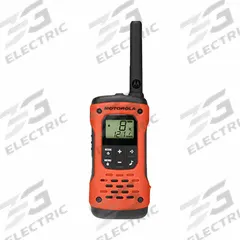 MOTOROLA Handheld Two Way Radio: Talkabout T600 H2O Series, FRS/GMRS, Analog, 0.5 W, Numeric, 2 PK (MPN T605). Key specifications — Color: Orange; FCC License Required: No.