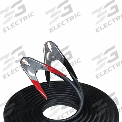 BAYCO Booster Cables: Crimped, 2 AWG, Parrot Jaw, 20 ft Cable Lg, Black - Clamp Jumper Cables