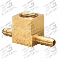 PARKER Barbed Tee: 1/4 in ID x 1/4 in ID x 1/8 in Pipe Size, Barbed x Barbed x FNPT, Brass, Rigid (MPN 237-4-2). Key specifications — Brand: PARKER.