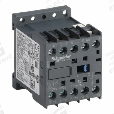 SCHNEIDER Miniature IEC Magnetic Contactor: Non-Reversing, 3 Poles, 3NO Contacts - Miniature, Non-Reversing IEC Contactors