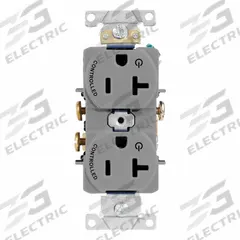 LEVITON Plugs and Receptacles: Duplex, 5-20, Gray, 125V AC, 20 A, 2 Pole / 3 Wire (MPN 5362-S2G)