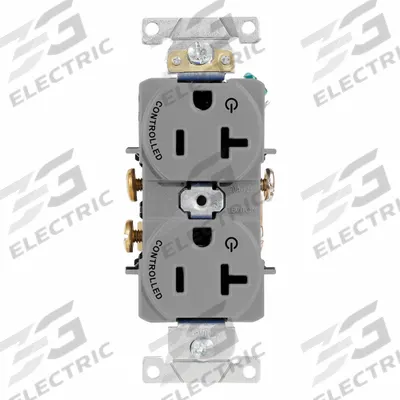 LEVITON Plugs and Receptacles: Duplex, 5-20, Gray, 125V AC, 20 A, 2 Pole / 3 Wire (MPN 5362-S2G) - General Purpose Receptacles