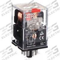 OMRON General Purpose Relay: Socket Mounted, 10 A Current Rating, 120V AC, 3PDT, 11 Pins/Terminals (MPN MKS3PI5AC120). Key specifications — Brand: OMRON; Base Type: Octal; Mounting Style: Plug-In; Pin Shape: Round; Electrical Connection: Plug-In; Manufacturer Part Number: MKS3PI5AC120; Operating Current: 10 A at 250V AC (Resistive Load); Series: MK-S Series.