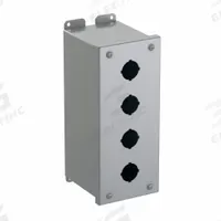 HAMMOND Push Button Enclosure: 30mm, 4 Holes, Carbon Steel, NEMA 12/13 (MPN 1437D). Key specifications — attr211299: HAMMOND; attr1043605: Indoor Dust & Water Droplets.