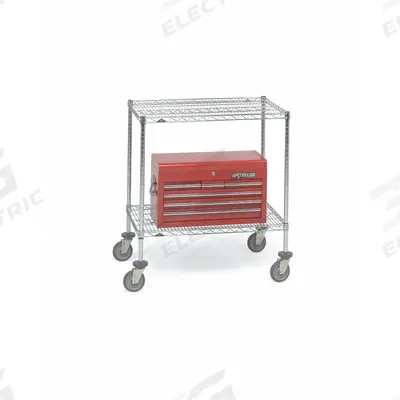 METRO Wire Shelving Unit: 60 in x 24 in x 39 7/8 in, Dry, Split Sleeve, 2 Shelves - Mobile Wire Shelving for Dry Use