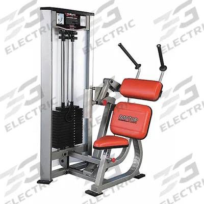 PROMAXIMA Abdominal Crunch: Steel, Powder Coated, Gray, Orange, Vinyl, 54 in Overall Lg - Abdominal Machines