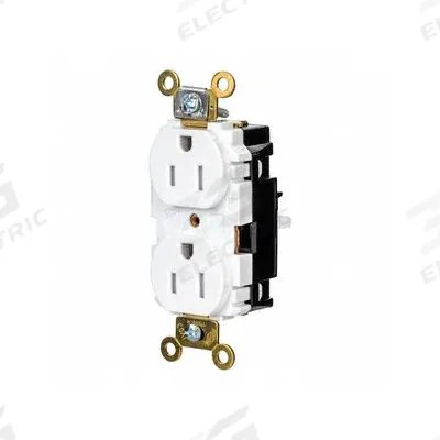 HUBBELL Receptacle: Duplex, 5-15, White, 125V AC, 15 A, 2 Pole / 3 Wire (MPN HBL5262STWTR) - General Purpose Receptacles
