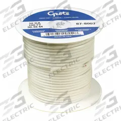 GROTE Automotive Wire: GXL, 100 ft, 1 Conductor, 14 AWG, White, 60 V Volt (MPN 87-7207). Key specifications — Brand: GROTE.