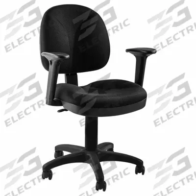 NATIONAL PUBLIC SEATING Office Chair: Comfort, Ht, Black, Fabric Material - Adjustable-Arm Office Chairs