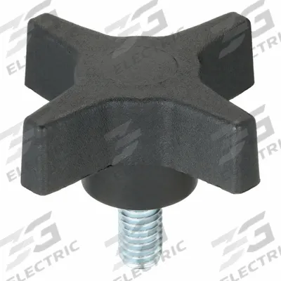 INNOVATIVE COMPONENTS Hand Knob: 4 Point, Plastic w/ Steel Thread, 3/8"-16 Thread - 4-Arm Knobs with Threaded Stud