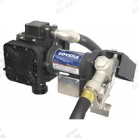 FILL-RITE Electric Drum Pump: Pump with Hose & Nozzle, 1/4 hp HP, 12 V DC, 13 gpm, Steel (MPN FR410B). Key specifications — Brand: FILL-RITE; Suction Tube Material: Steel.