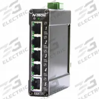 RED LION Ethernet Switch: Unmanaged, DIN Rail, 5 Ports, RJ45, 10/100/1000 Base-T/10 Gbps, IP30 (MPN 1005TX). Key specifications — Port Type: RJ45; Manufacturer Part Number: 1005TX; Brand: RED LION; Features: Store-and-Forward Technology; IP Rating: IP30; Maximum Input Voltage: 30V DC; Mounting Location: DIN Rail; Network Interface: 10/100/1000 Base-T.