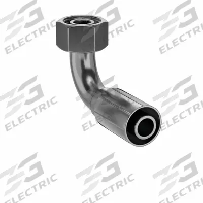 PARKER Hydraulic Crimp Fitting: Steel x Steel, 90° Elbow, -12 For Hose Dash Size - Parker Crimp Hydraulic Hose Fittings with Metric Connection