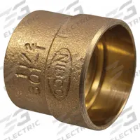 NIBCO Sweat Fitting Adapter: 1 1/2 in CTS x 1 1/2 in CTS, Cup x Tube, Bronze (MPN E011800)