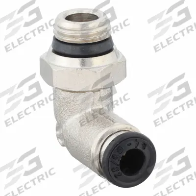 AIGNEP USA Push-Fit Elbow Fitting: 4 mm OD x 1/8 in Pipe Size, Brass, Silver - Nickel-Plated Brass Tube Fittings