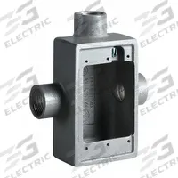 HUBBELL KILLARK Device Box: Iron, Rectangular, 1 Gangs, 3/4 in Hub Size, 18 cu in Capacity, Gray (MPN FST-2M). Key specifications — Color: Gray; Brand: HUBBELL KILLARK.