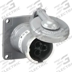 HUBBELL Pin and Sleeve Receptacle: Gray, 250V DC/600V AC, Three Phase, 60 A, 3 Pole, 3 Wire (MPN VR631). Key specifications — Brand: HUBBELL.