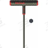 EKLIND Hex Key: 0 Ball Ends, 3/8 in Tip Size, SAE, Long, Steel, Black Oxide, 9 in Long Arm Lg, T (MPN 61924). Key specifications — attr1205521: EKLIND; attr1205526: Black Oxide.
