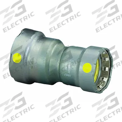 VIEGA MEGAPRESS Crimp Fitting: 1 1/4 in Pipe x 1 in Pipe Size, Press-fit x Press-fit - Gas Steel Press Pipe Fittings
